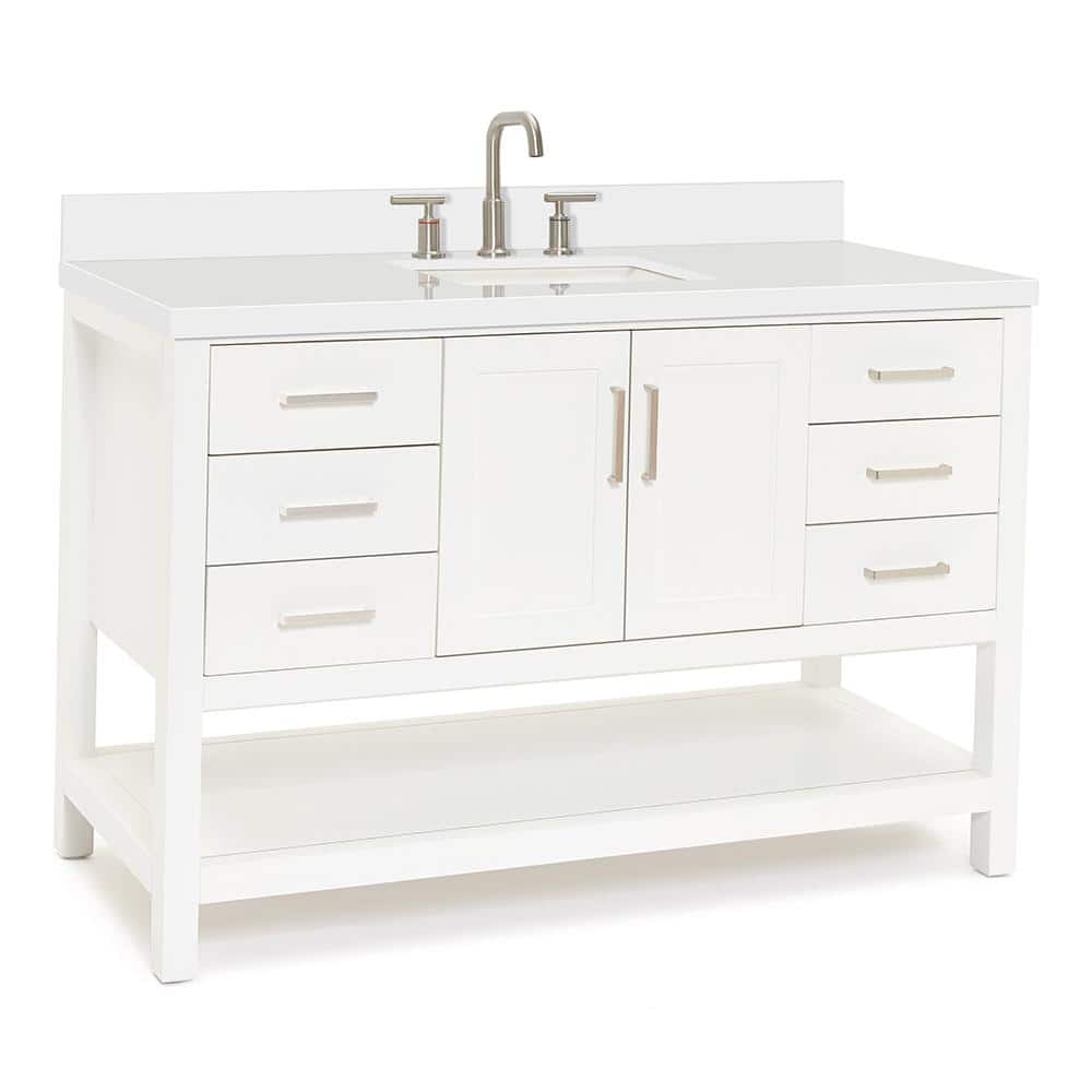 Magnolia 55" White Quartz Top Single Basin Vanity