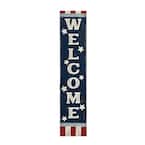 48 in. Free Standing Decoration Fourth of July Americana Welcome Wood Porch Sign
