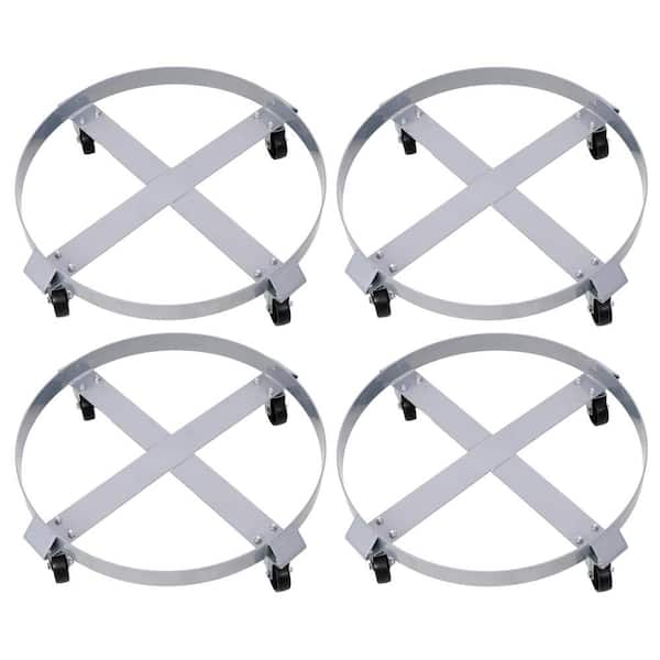 Tidoin 4-Piece 200 lb. 55-Gallon Heavy Duty Drum Dolly Barrel Dolly with Swivel Wheels