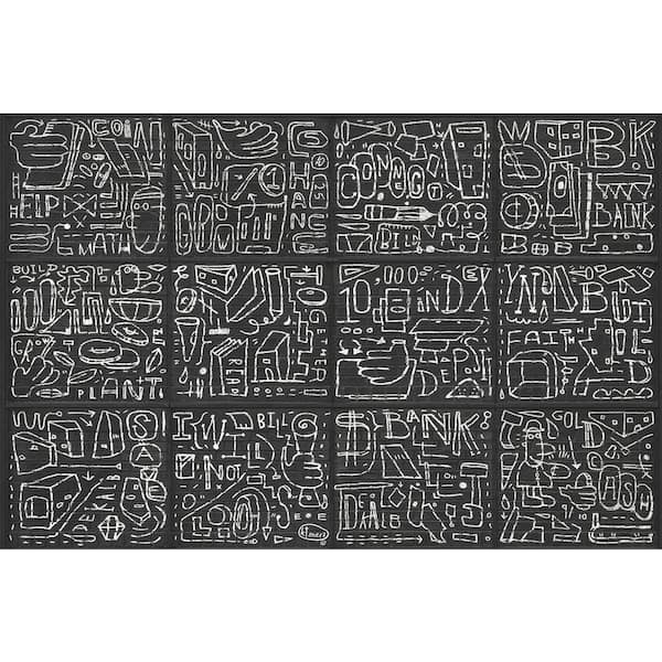 A-Street Prints 108 in. x 162 in. BKYLN Bank Multi-Panels Black Wall Mural