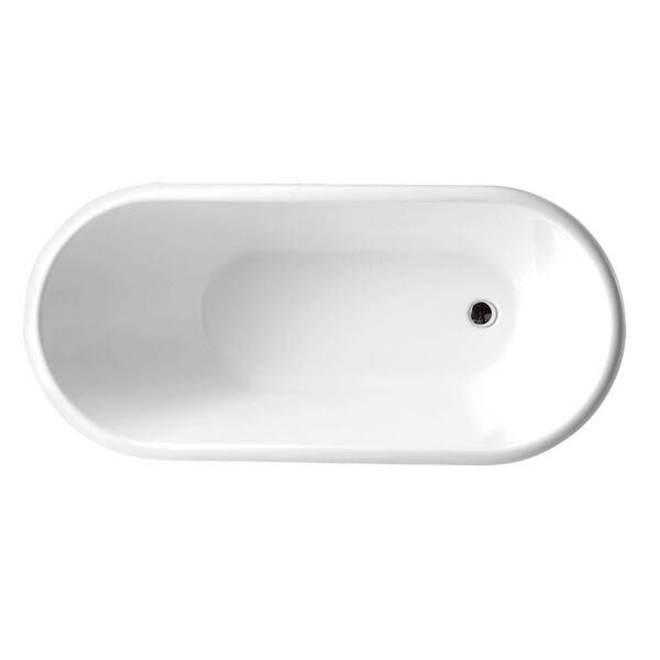 Virtu USA Serenity 5.6 ft. Reversible Drain Soaking Tub in White