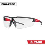 Safety Glasses with Clear Fog-Free Lenses (6-Pack)