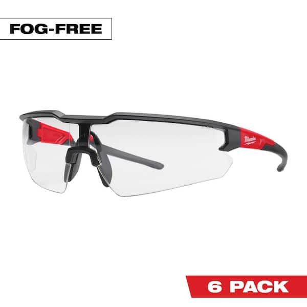 Safety Glasses with Clear Fog-Free Lenses (6-Pack)