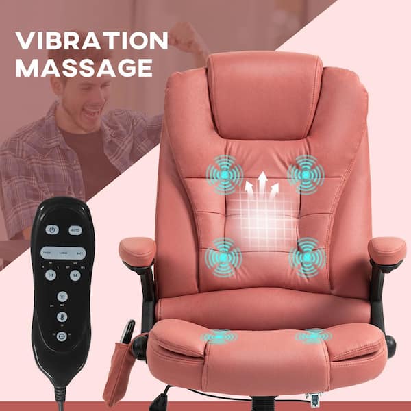 Vinsetto 6-Point Vibrating Polyester Massage Office Chair with Lumbar Heat,  Red 921-171V85RD