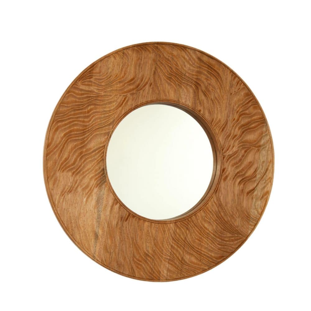 Brown 24 in W x 24 in. H Rustic Circle Rosewood Framed Mirror price history on PriceWatchPro