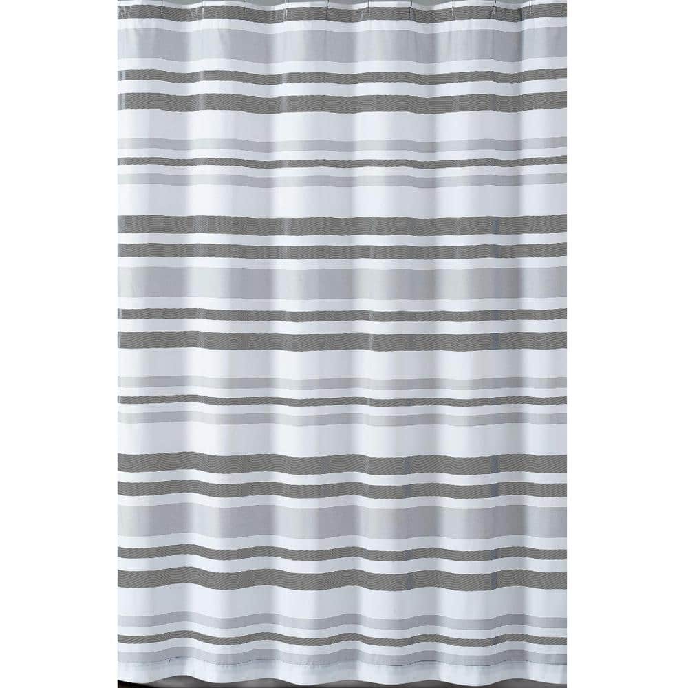 Truly Soft Curtis Stripe 72 Inch Shower, Grey And White Horizontal Stripe Shower Curtain