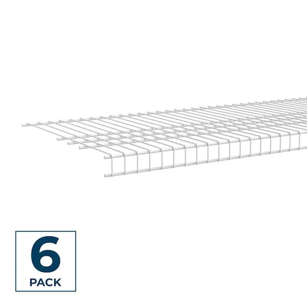 ShelfTrack 72 in. L x 16 in. D White Heavy-Duty Wire Closet Shelf (6-Pack)