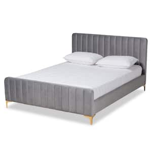 Nami Light Grey Queen Platform Bed