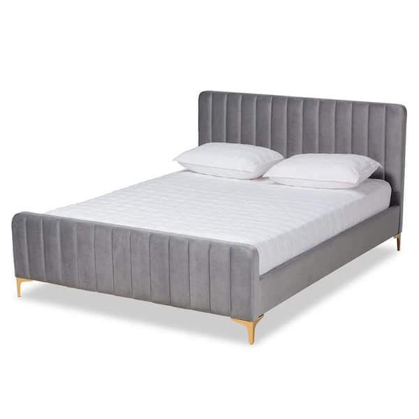 Baxton Studio Nami Light Grey Queen Platform Bed