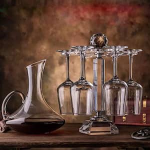 Anqtovp Transparent Rotating Desktop Wine Glass Rack Art Ornament ...