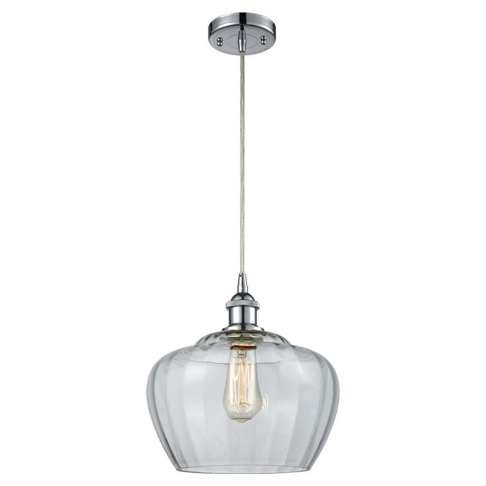 Fenton 100-Watt 1-Light Polished Chrome Standard Mini Pendant Light with Clear Glass Shade, No Bulbs Included price history on PriceWatchPro