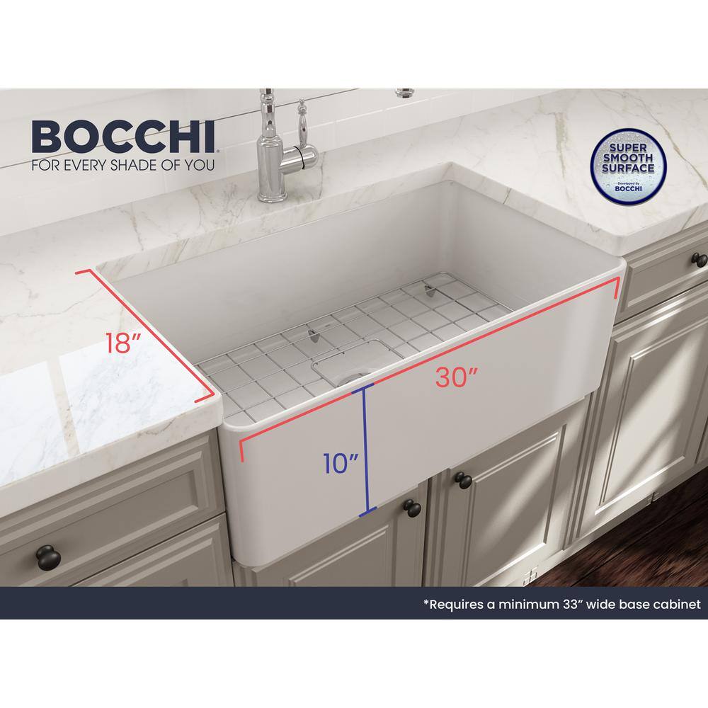 Aderci 30'' White Fireclay Farmhouse Apron-Front Kitchen Sink