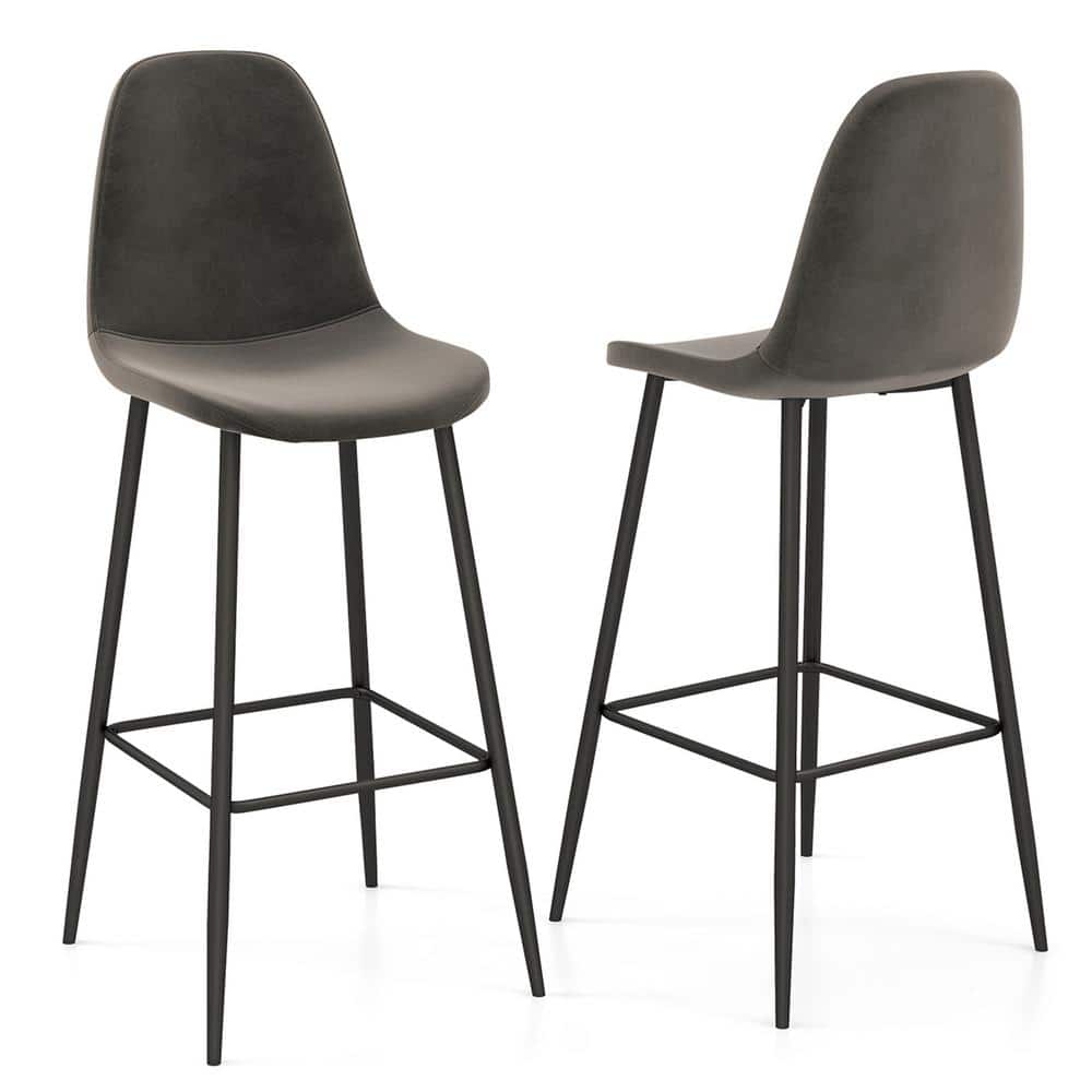 DHP Camel Faux Leather 24.5-in H Counter height Upholstered Metal Bar Stool  Back in the Bar Stools department at