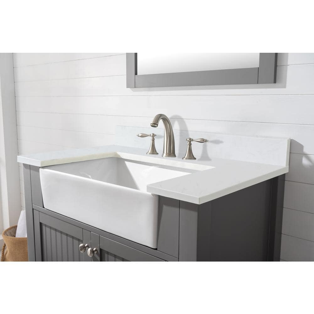 Burbank 36" Gray Birch Vanity with Carrara Marble Top