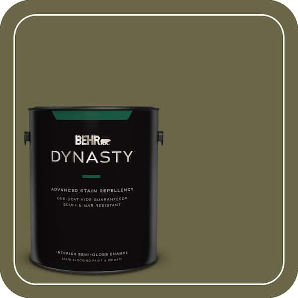 1 gal. #S350-7 Cedar Glen One-Coat Hide Semi-Gloss Enamel Interior Stain-Blocking Paint & Primer