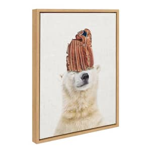 "Cute Whimsical Polar Bear Baseball" by Amy Peterson, 1-Piece Framed Canvas Animals Art Print, 18 in. x 24 in.