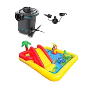 Ocean Play 100 x 77 in. Rectangle 31 in Deep Inflatable Kiddie Pool with 120V Quick Fill AC Electric Air Pump