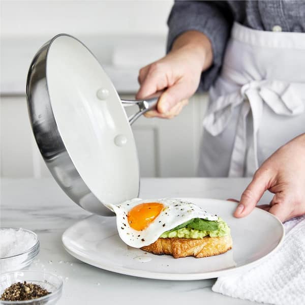 8-Inch Pan Nonstick Frying Skillet Cookware Egg Fry Lid Premium