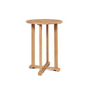 Clement Round Teak Bar Height Outdoor Bistro Table with Umbrella Hole