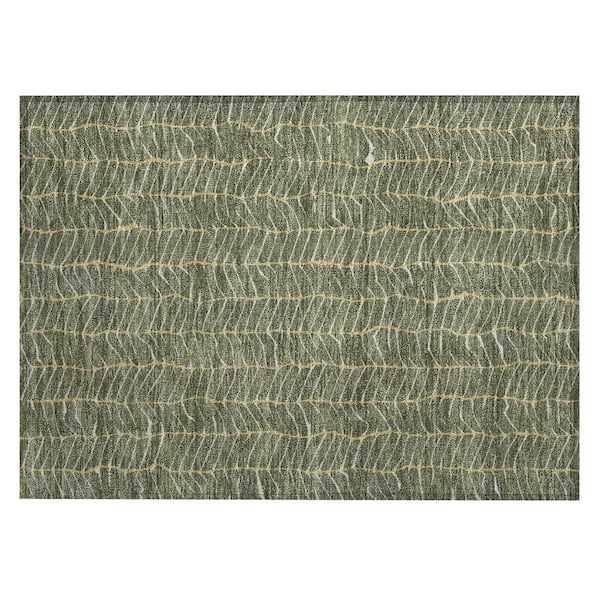 Chantille Machine Washable Indoor/Outdoor Abstract ACN3038 Olive 2 ft. x 3 ft. Accent Rug
