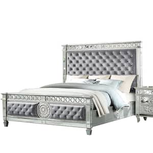 Gray Wood Frame King Panel Bed