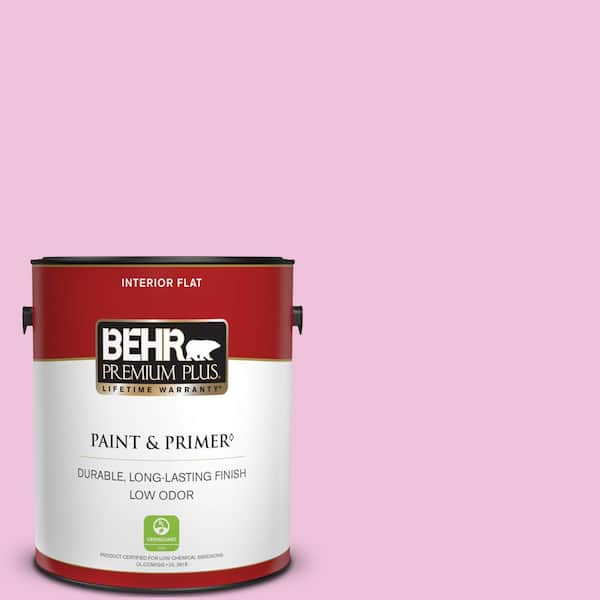 BEHR PREMIUM PLUS 1 gal. #P120-1 Starlet Pink Flat Low Odor Interior Paint & Primer
