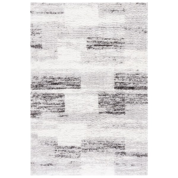 SAFAVIEH Berber Shag Grey/Light Grey 8 ft. x 10 ft. Distressed Area Rug
