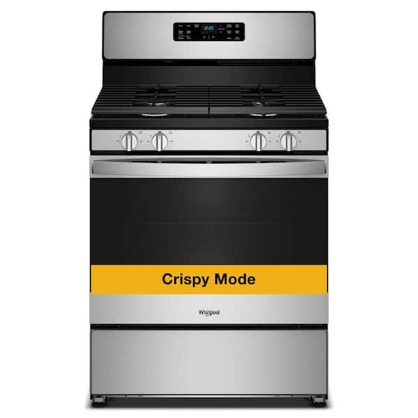 30 in. 4 Burners Freestanding Gas Range in Stainless Steel with Crispy Mode and Dishwasher Safe Grates
