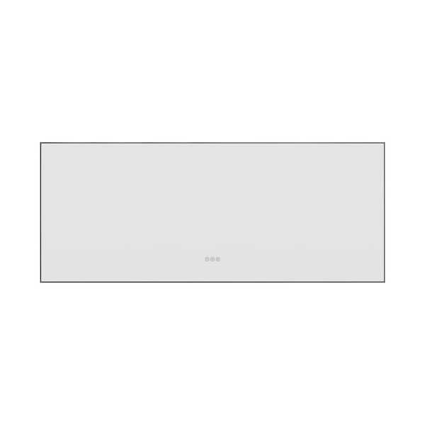  84 in. W x 36 in. H Oversized Rectangular Framed Dimmable Wall Bathroom Vanity Mirror in Gun Ash
