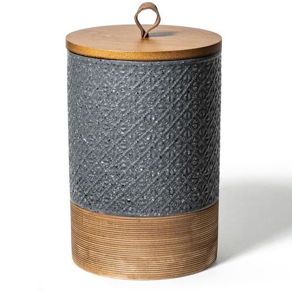 64 oz. Ceramic Coffee Container with Airtight Lid, Food Storage Container, Gray Kitchen Canisters for Countertop