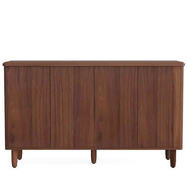BYBLIGHT Ahlivia Brown Engineered Wood 59.4 in. Buffet Cabinet Sideboard with Shelves