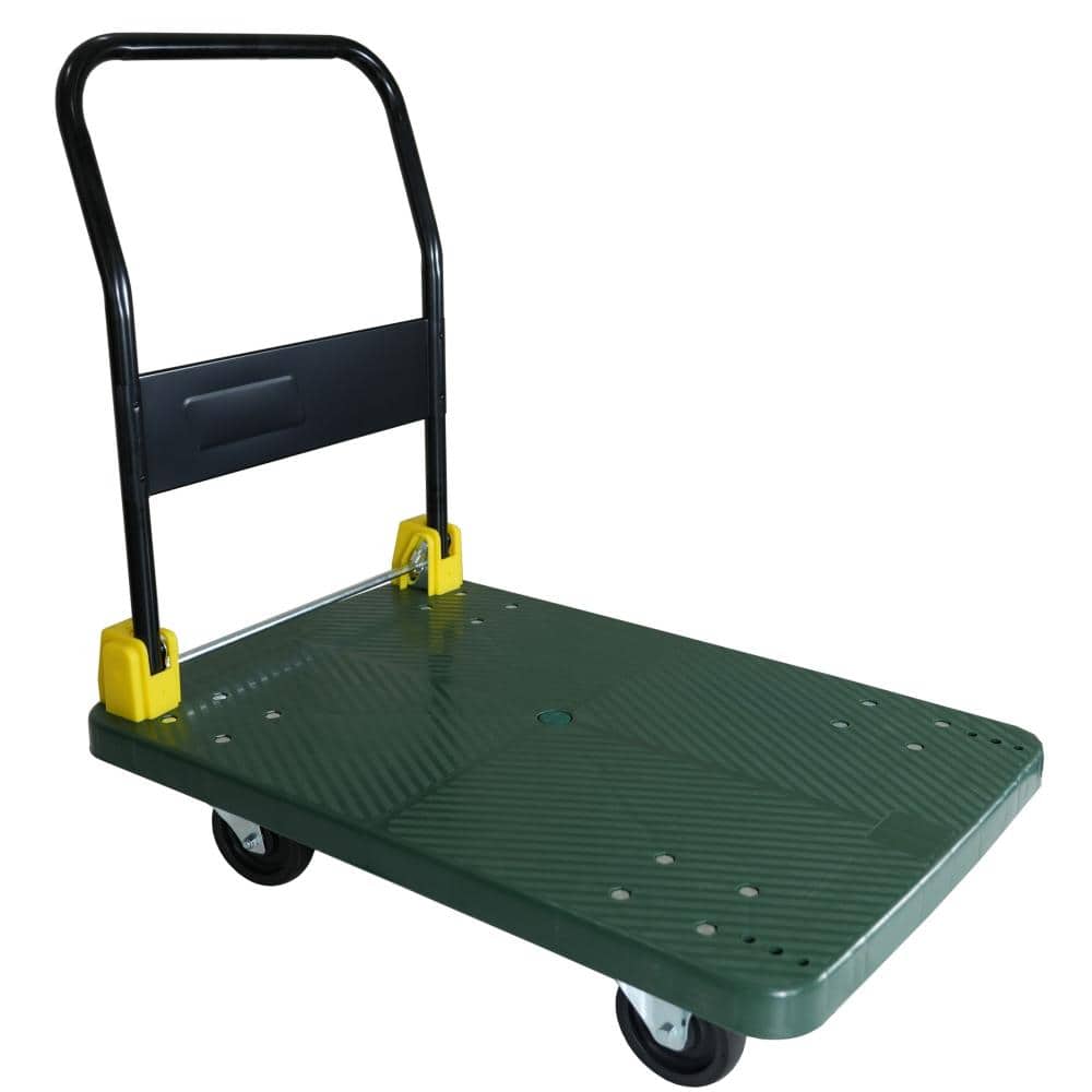 880 LBS Foldable Platform Hand Truck, Steel Utility Cart with 2 Swivel Brake Wheels, Anti-Slip Panel & Silent Casters fo price history on PriceWatchPro