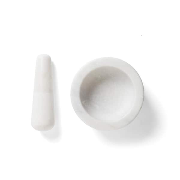 Fox Run 3844 4 White Marble Mortar and Extra Large Pestle Set