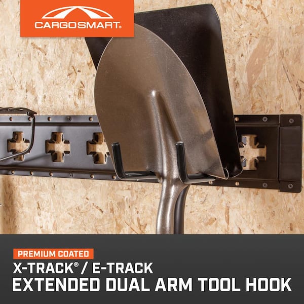 Grey Powder Coated Extended Dual Arm Tool Storage Hook (1-Pack)