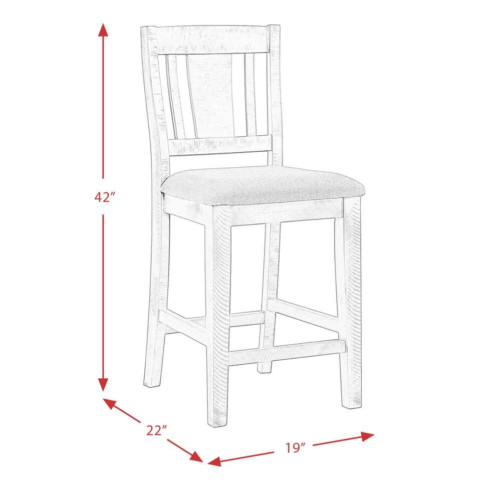 Gray Upholstered Wood Counter Height Side Chair Set