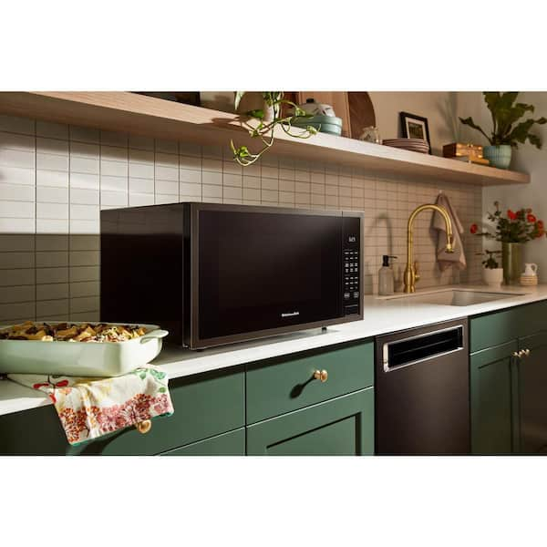 KitchenAid 22 in. 1.5 cu.ft Countertop Microwave with 10 Power Levels &  Sensor Cooking Controls - Stainless Steel