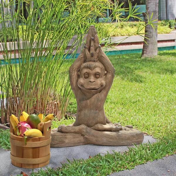 Design Toscano 23.5 in. H Monkey Mantra Zen Animal Statue FU83361