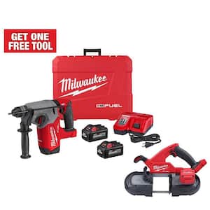 M18 FUEL 18V Lithium-Ion Brushless 1 in. Cordless SDS-Plus Rotary Hammer Kit w/FUEL Compact Bandsaw