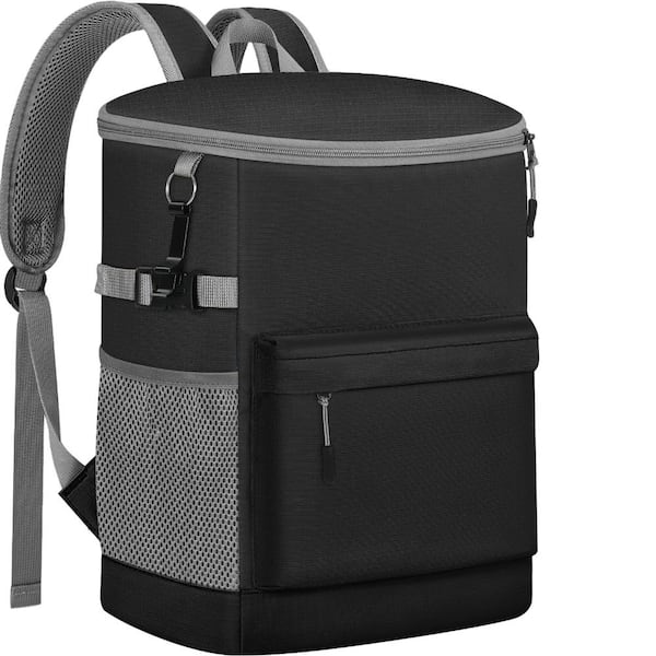 Black Insulated Leakproof Cooler Picnic Backpack, 33/40 Cans Soft Ice Chest for Outdoor