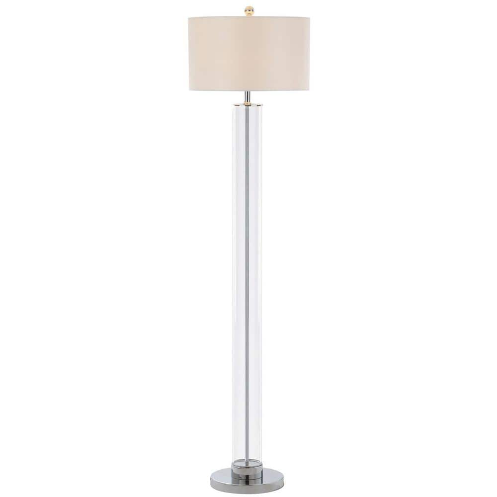 Lovato 64" Clear Glass & Polished Chrome Traditional Floor Lamp