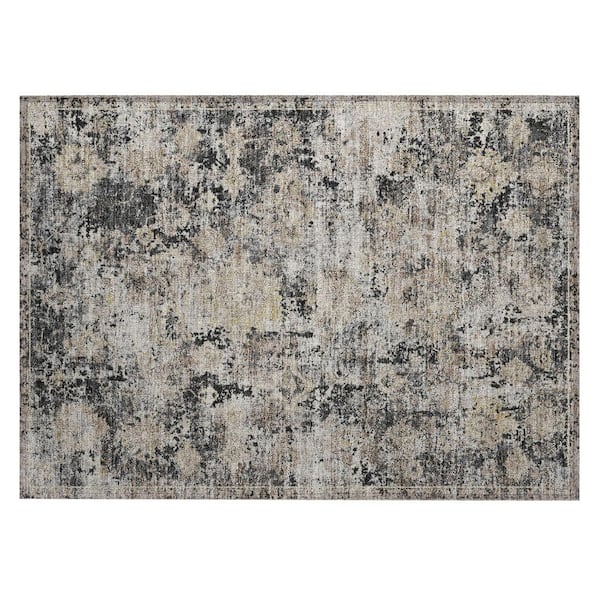 Chantille Machine Washable Indoor/Outdoor Abstract ACN3116 Black 3 ft. x 4 ft. Area Rug