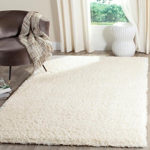 Indie Shag Cream 5 ft. x 8 ft. Solid Area Rug