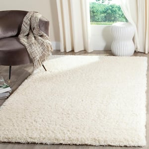 Indie Shag Cream 7 ft. x 7 ft. Square Solid Area Rug