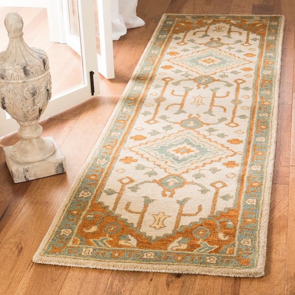 Heritage Light Blue/Rust 2 ft. x 6 ft. Border Runner Rug