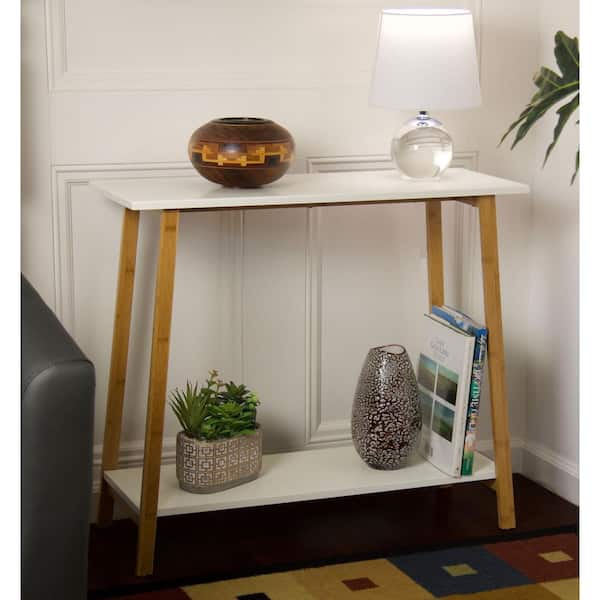 Eccostyle 32 In White Painted Rectangle Console Table With Storage Caeft0001wmbs White Painted Rectangle Console Table, How To Paint A Console Table White