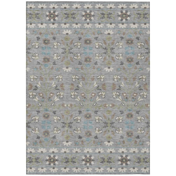 Chantille Machine Washable Indoor/Outdoor Abstract ACN3048 Gray 8 ft. x 10 ft. Area Rug