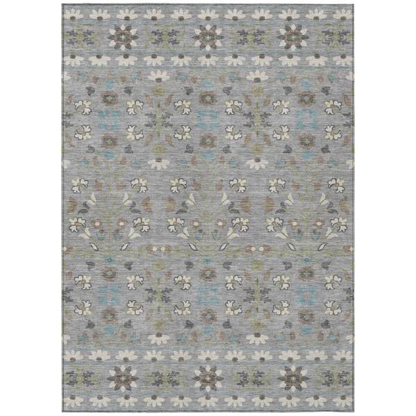 Chantille Machine Washable Indoor/Outdoor Abstract ACN3048 Gray 9 ft. x 12 ft. Area Rug