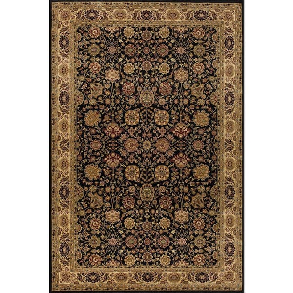 Tabriz Black 2 ft. x 7 ft. Indoor Area Rug