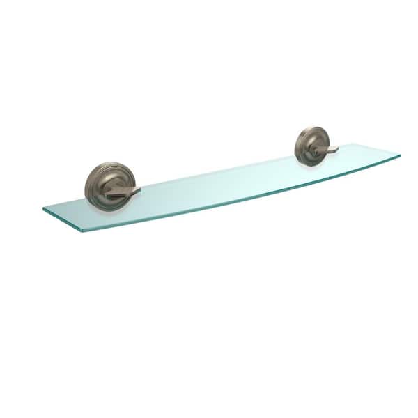 Allied Brass Regal 24 in. L x 3-1/8 in. H x 5 in. W Clear Glass Bathroom Shelf in Antique Pewter