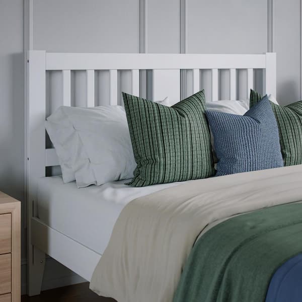 Finley White Full Wood Slatted Headboard